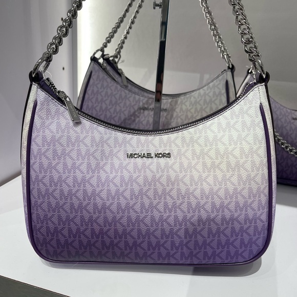 Michael Kors Jet Set Lg  Pochette Ombré Logo Crossbody XBody Bag Dark Purple
NWT - Picture 15 of 16